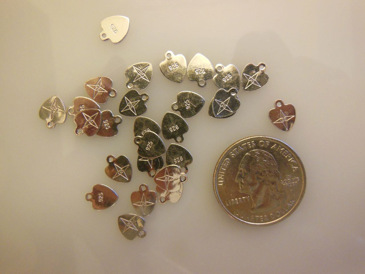 Tiny Heart - Sterling Silver - with star and mystery initials GS-8