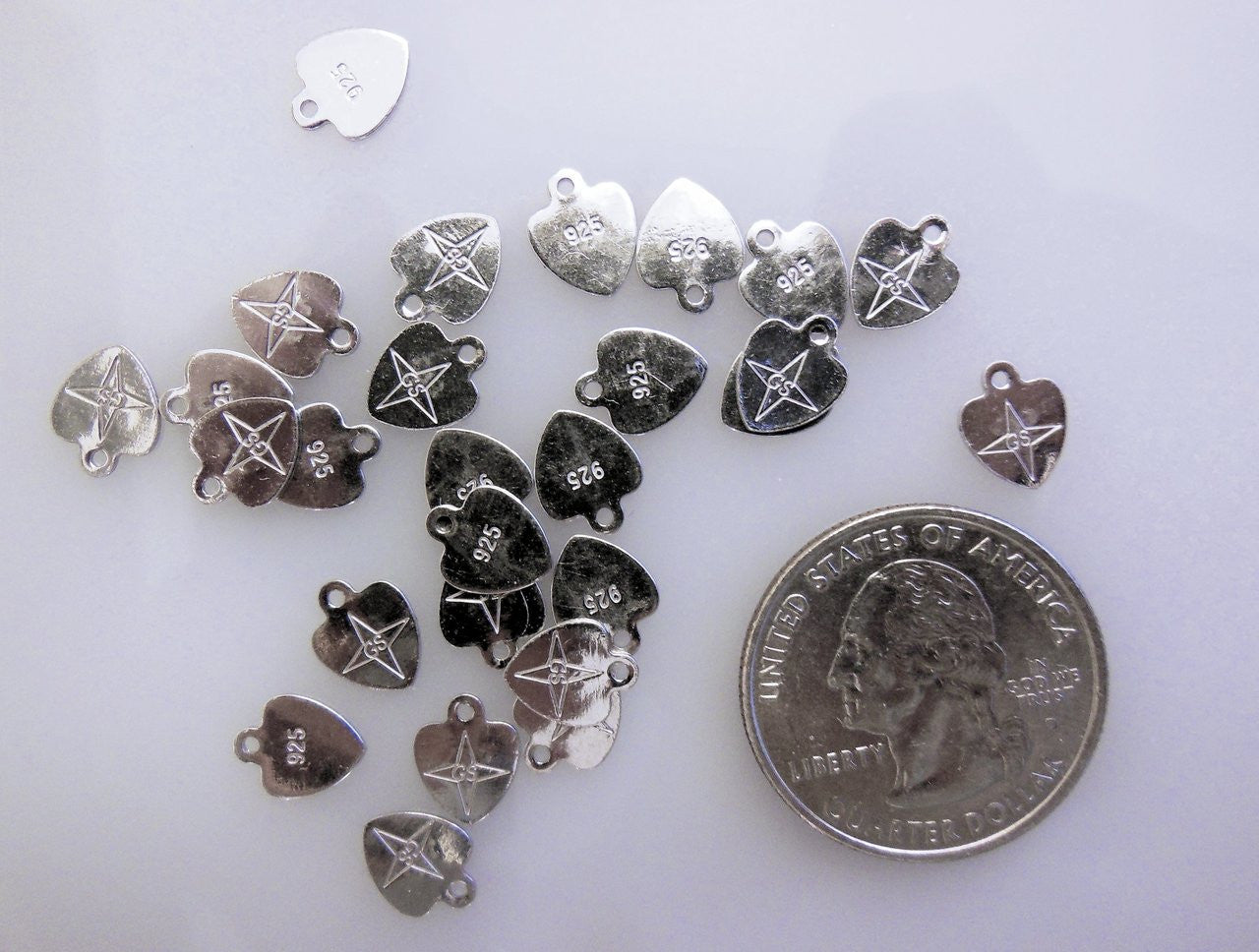 Tiny Heart - Sterling Silver - with star and mystery initials GS-4