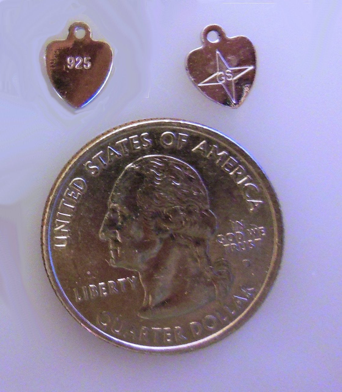 Tiny Heart - Sterling Silver - with star and mystery initials GS-3