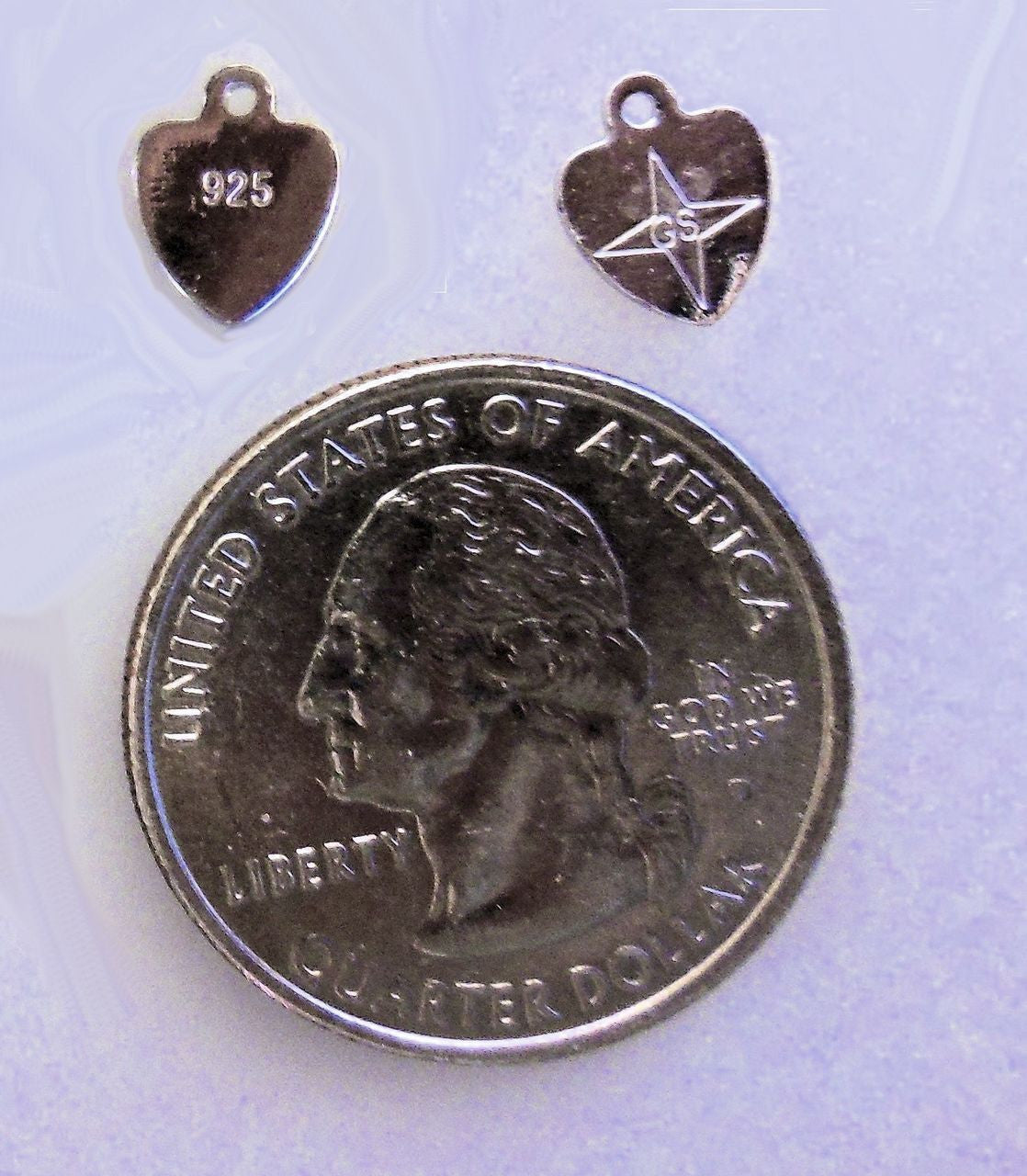 Tiny Heart - Sterling Silver - with star and mystery initials GS-5