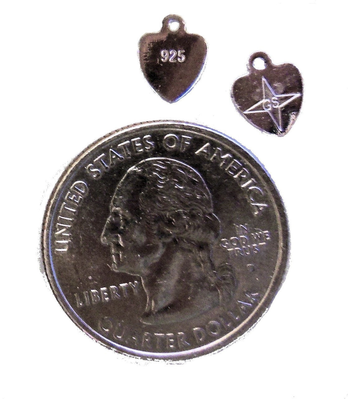 Tiny Heart - Sterling Silver - with star and mystery initials GS-1