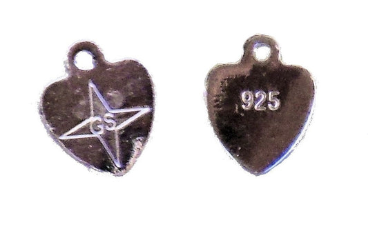 Tiny Heart - Sterling Silver - with star and mystery initials GS-0