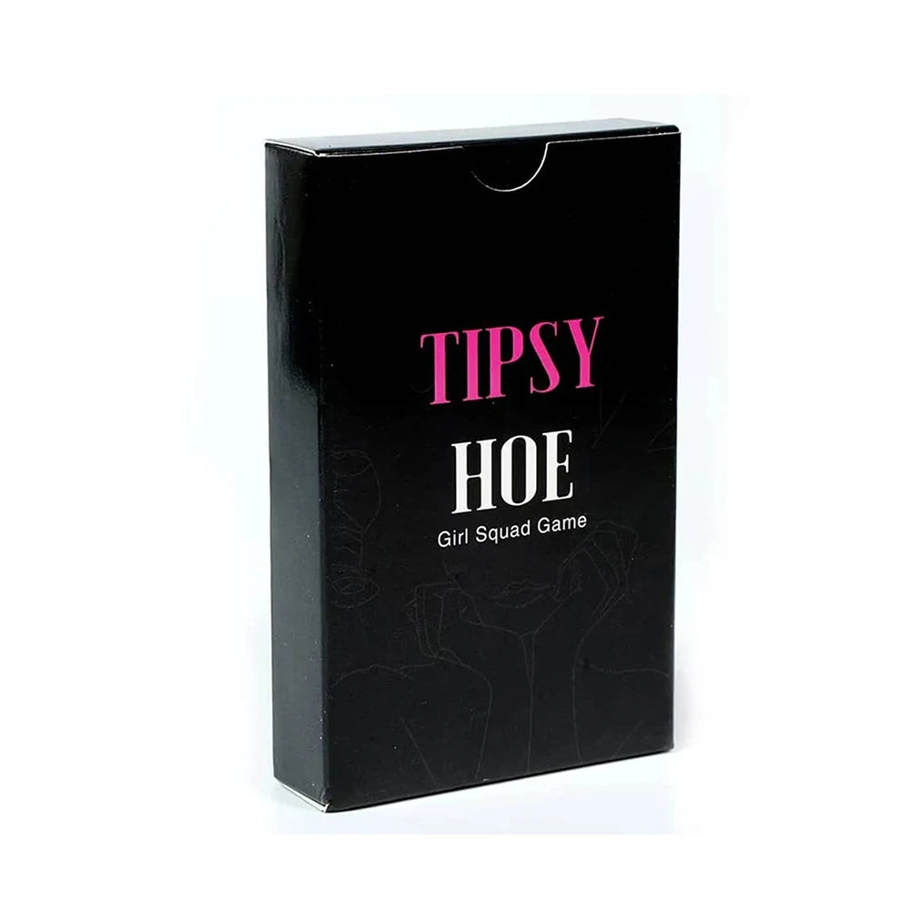 Black box with 'Tipsy' text on a white background. Tipsy Night Game Girl Bachelorette Night Game Party Bridal Shower Game Drinking Card Games