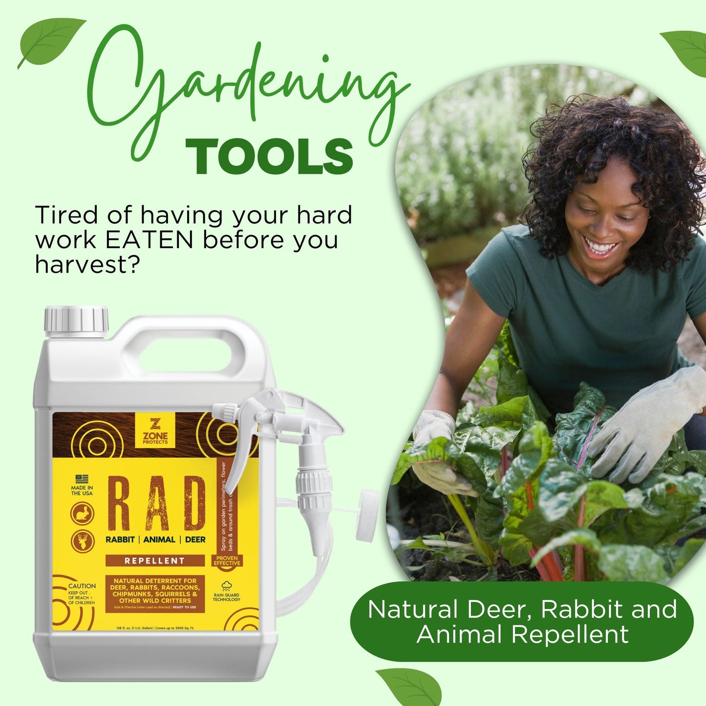 R.A.D.; Rabbit, Animal, Deer Repellent Gallon + Concentrate Bundle