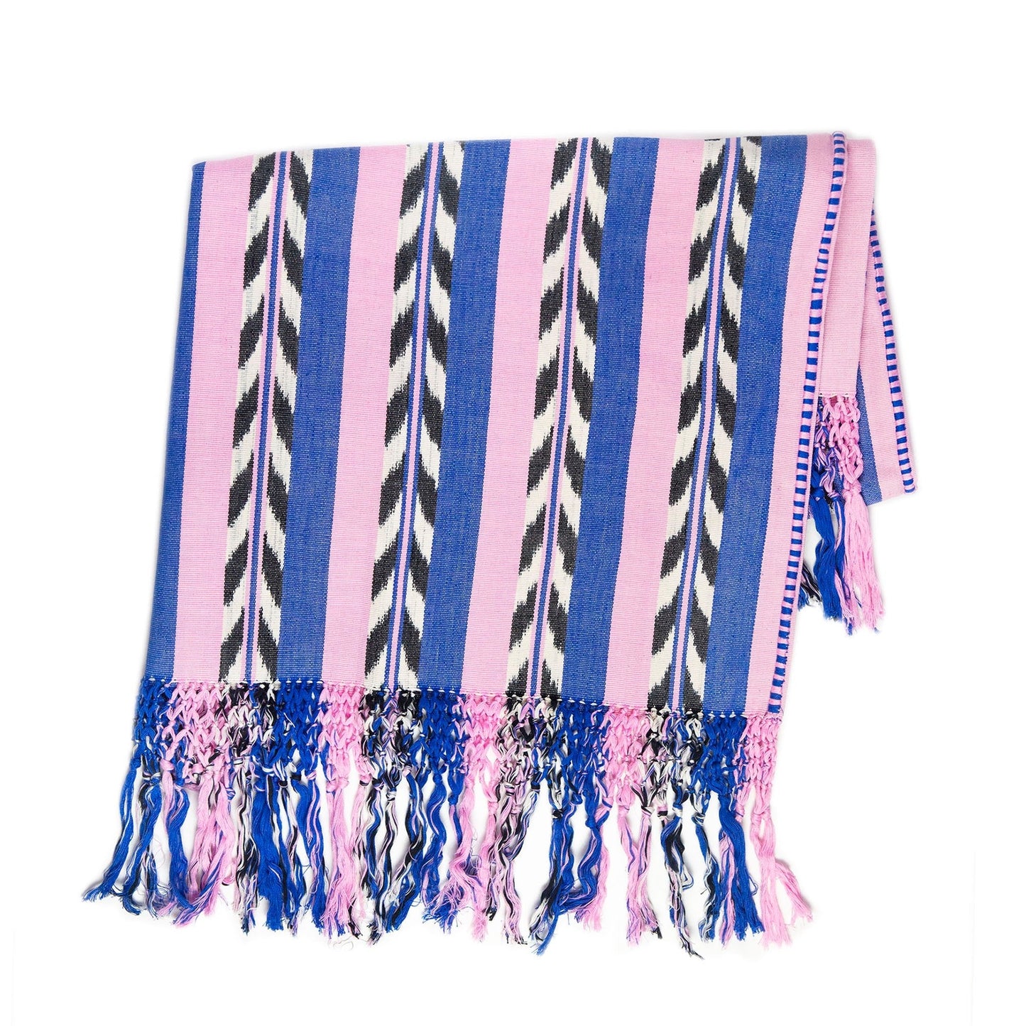 Backordered: Palm Ikat Blanket in Blue & Pink