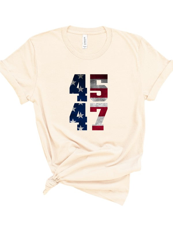 Trump 45/47 America Softstyle Graphic T-Shirt in beige