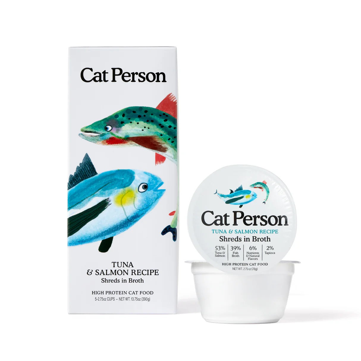 Tuna & Salmon Shreds in Broth Cat Food