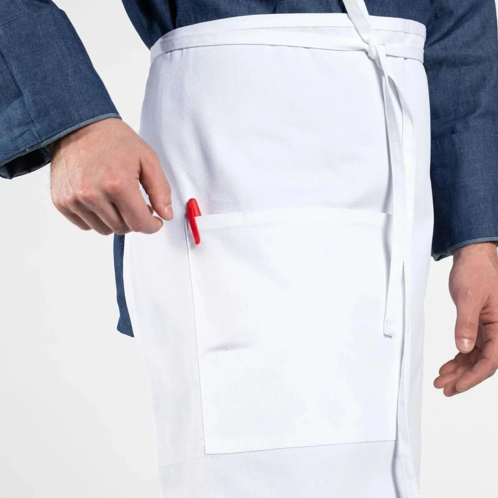 Twill Cotton Blend Full Bistro Aprons with one Pocket-4
