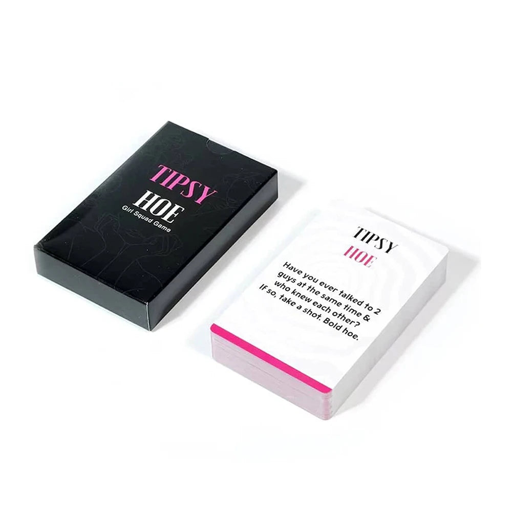 Two card decks with 'Tipsy' branding on a white background. Tipsy Night Game Girl Bachelorette Night Game Party Bridal Shower Game Drinking Card Games