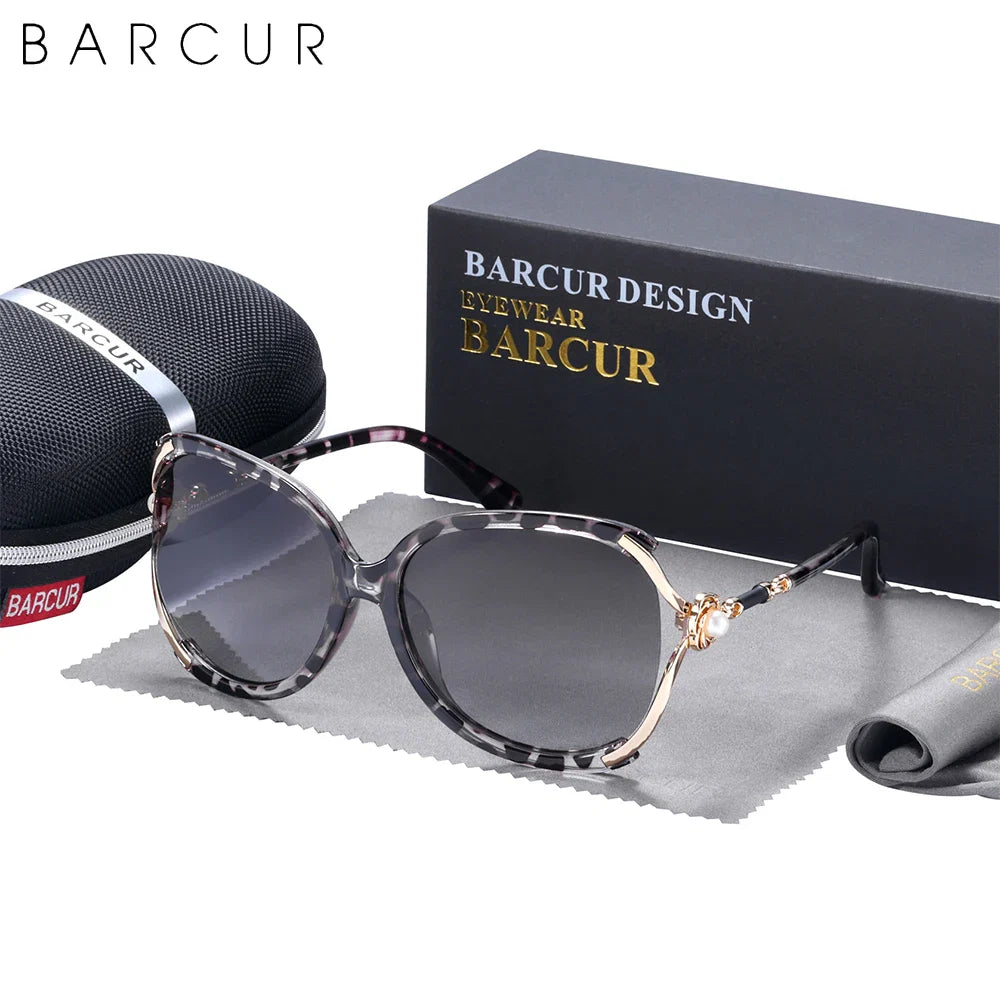 BARCUR Sunglasses Trendy Butterfly Design Fashion Women Sunglasses Polarized Lens Ladies Sun Glasses UV400 Protection for Hot Summer Days