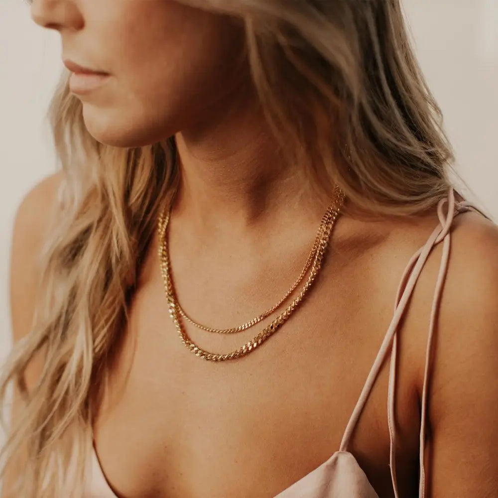 2/3/4/6/8mm Stainless Steel Necklace for Women Basic Punk Gold Color Choker Colar Cuban Link Chain Necklace Jewelry Wholesale