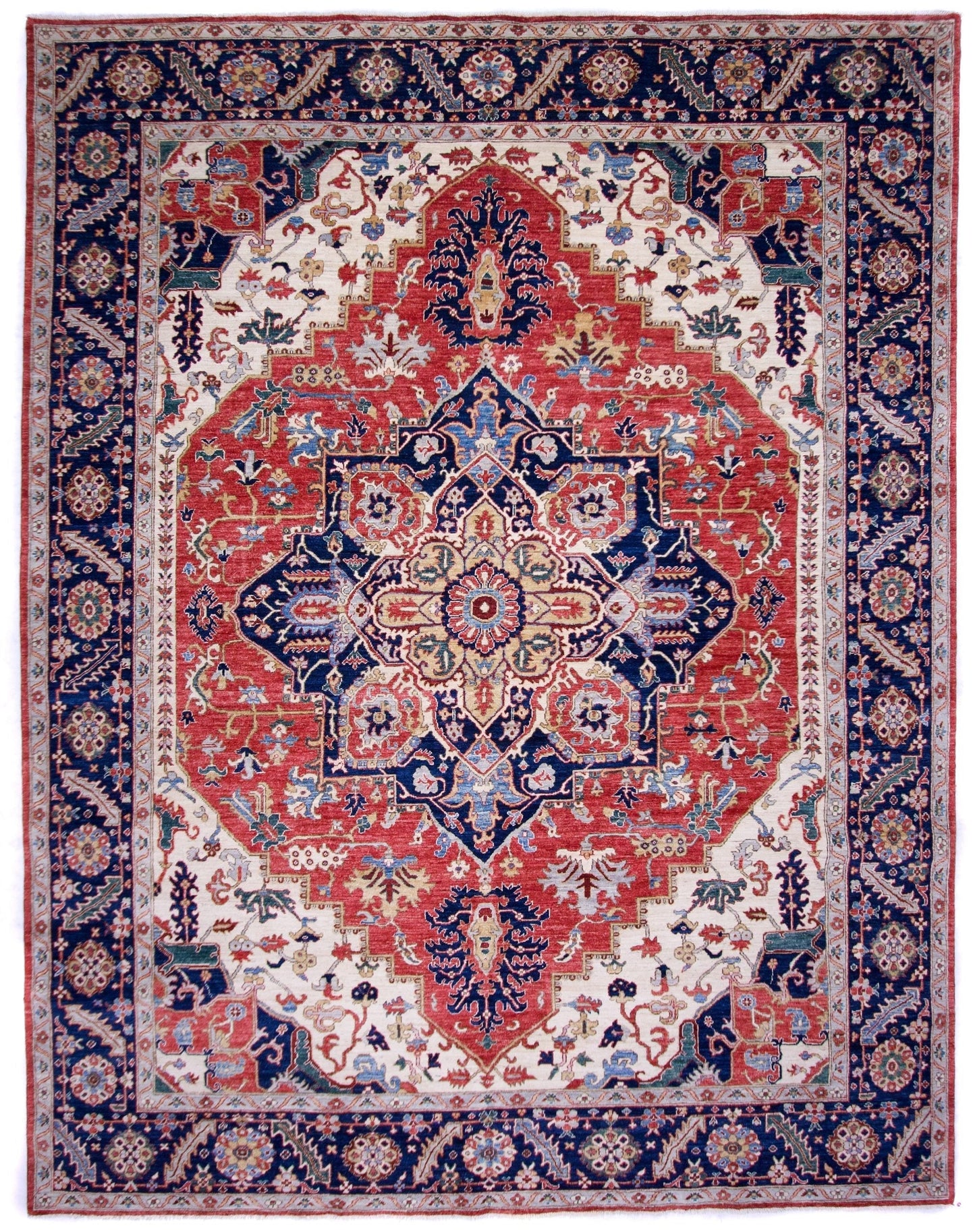 Serapi (9'00"x11'07") red/ivory/navy-0