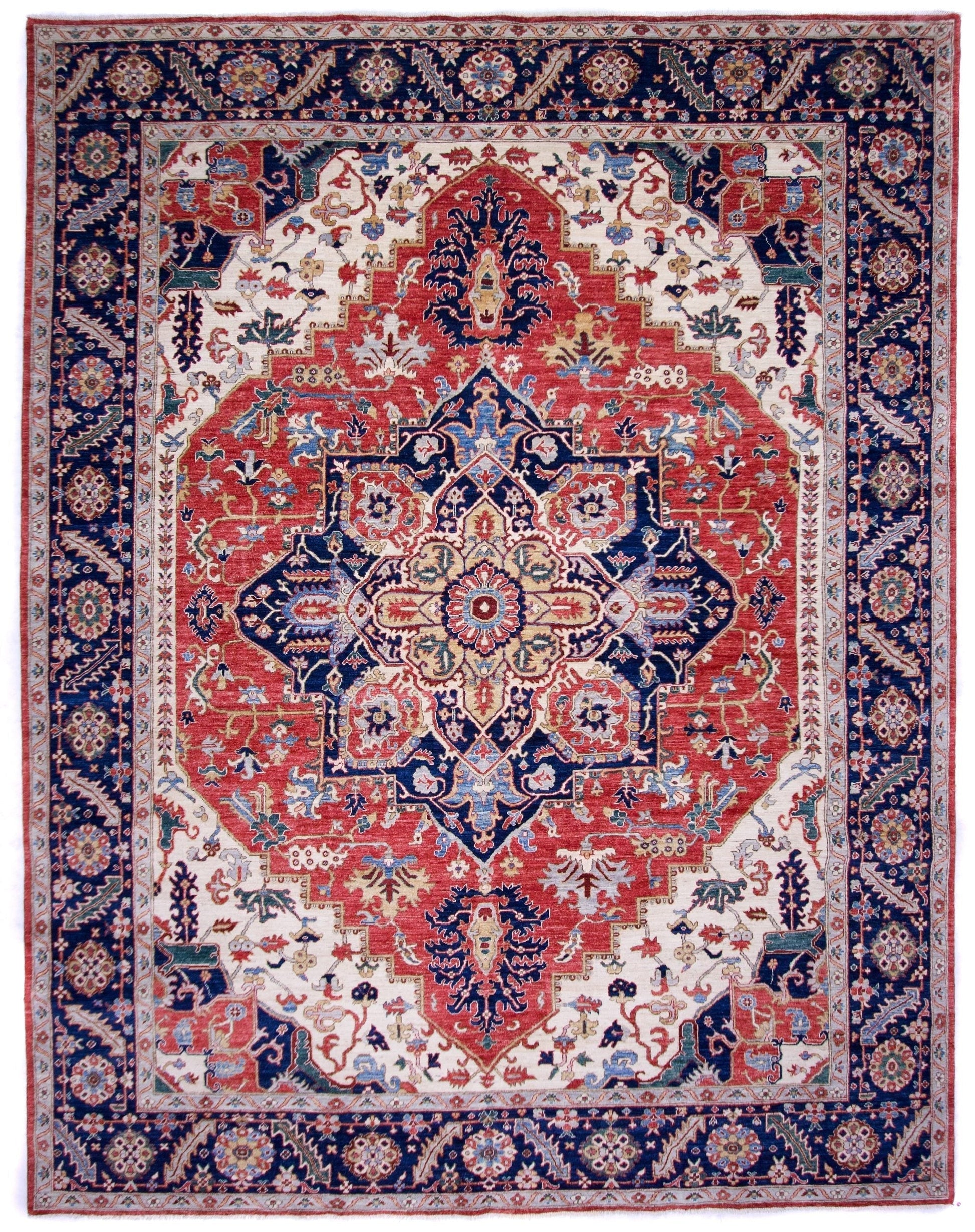 Serapi (9'00"x11'07") red/ivory/navy-0
