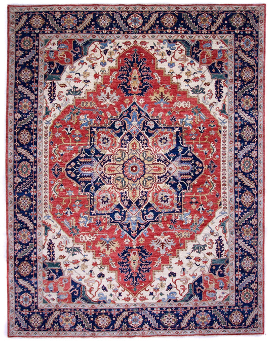 Serapi (9'00"x11'07") red/ivory/navy-0