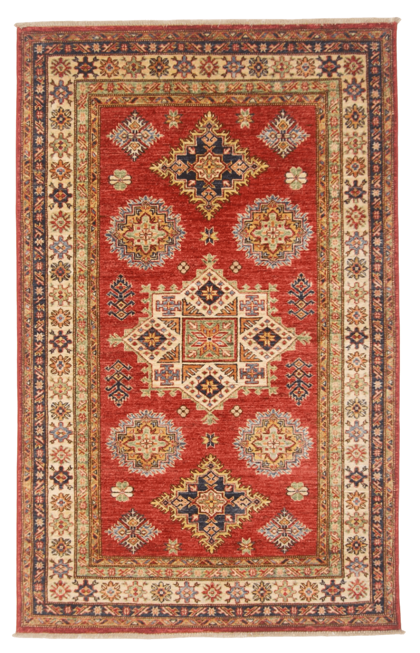 Super Kazak (3'11"x6'02") red/ivory-0