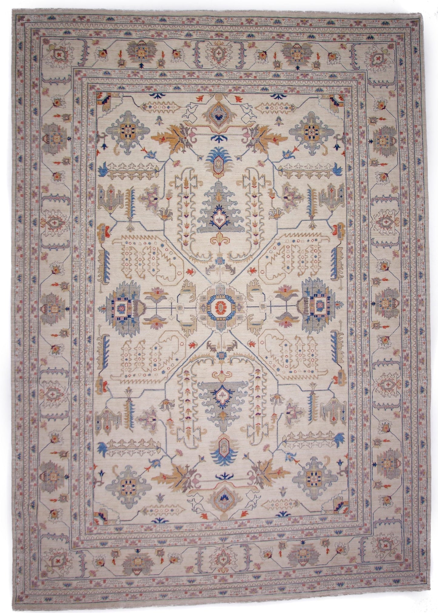 Afgahn Oushak (9'10"x14'00") ivory-0