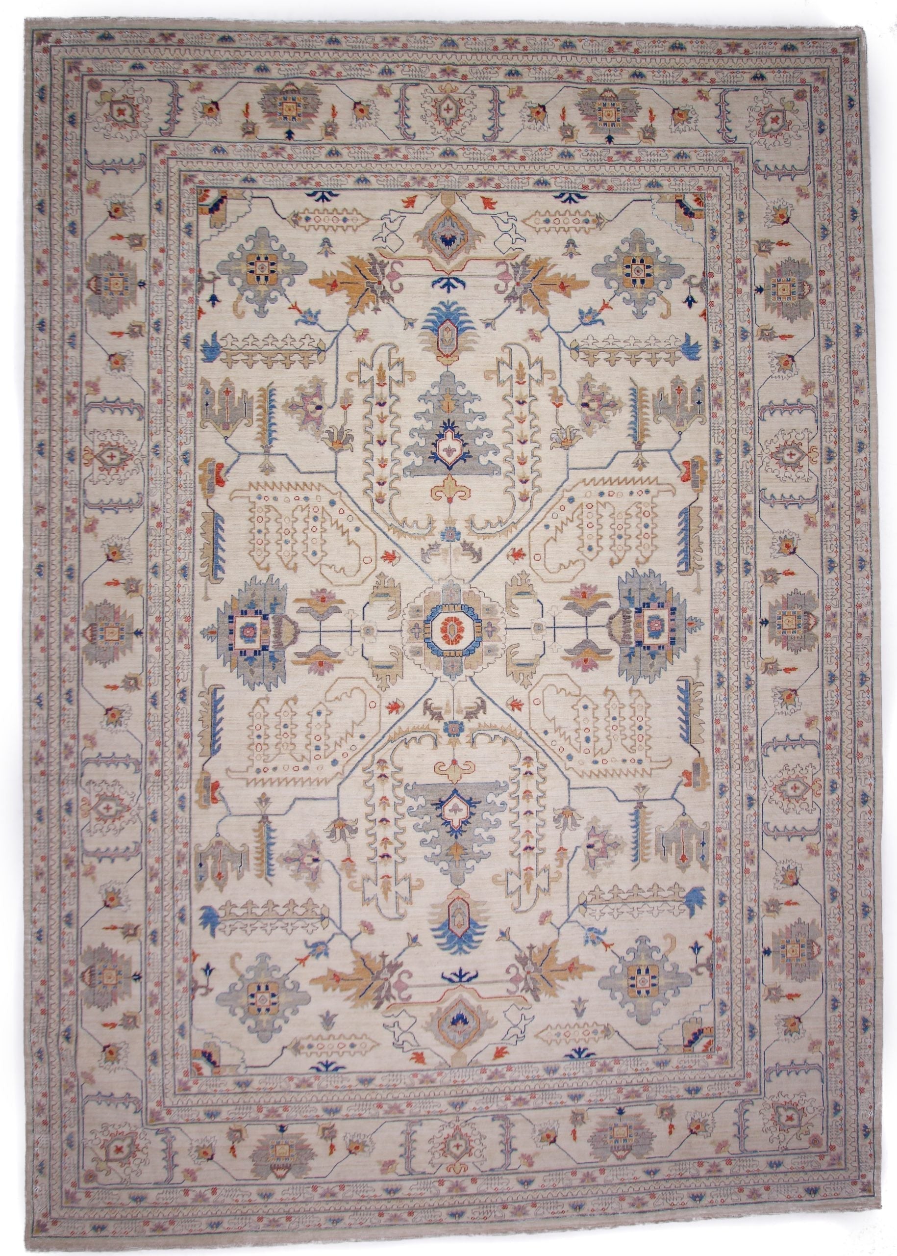 Afgahn Oushak (9'10"x14'00") ivory-0