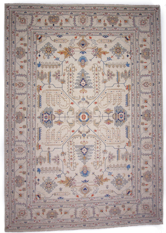 Afgahn Oushak (9'10"x14'00") ivory-0