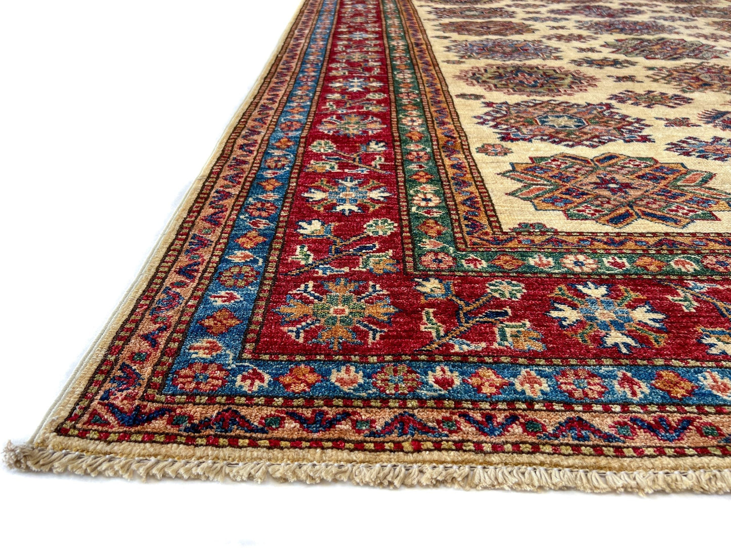 Super Kazak (5'07"x7'09") ivory/red-2