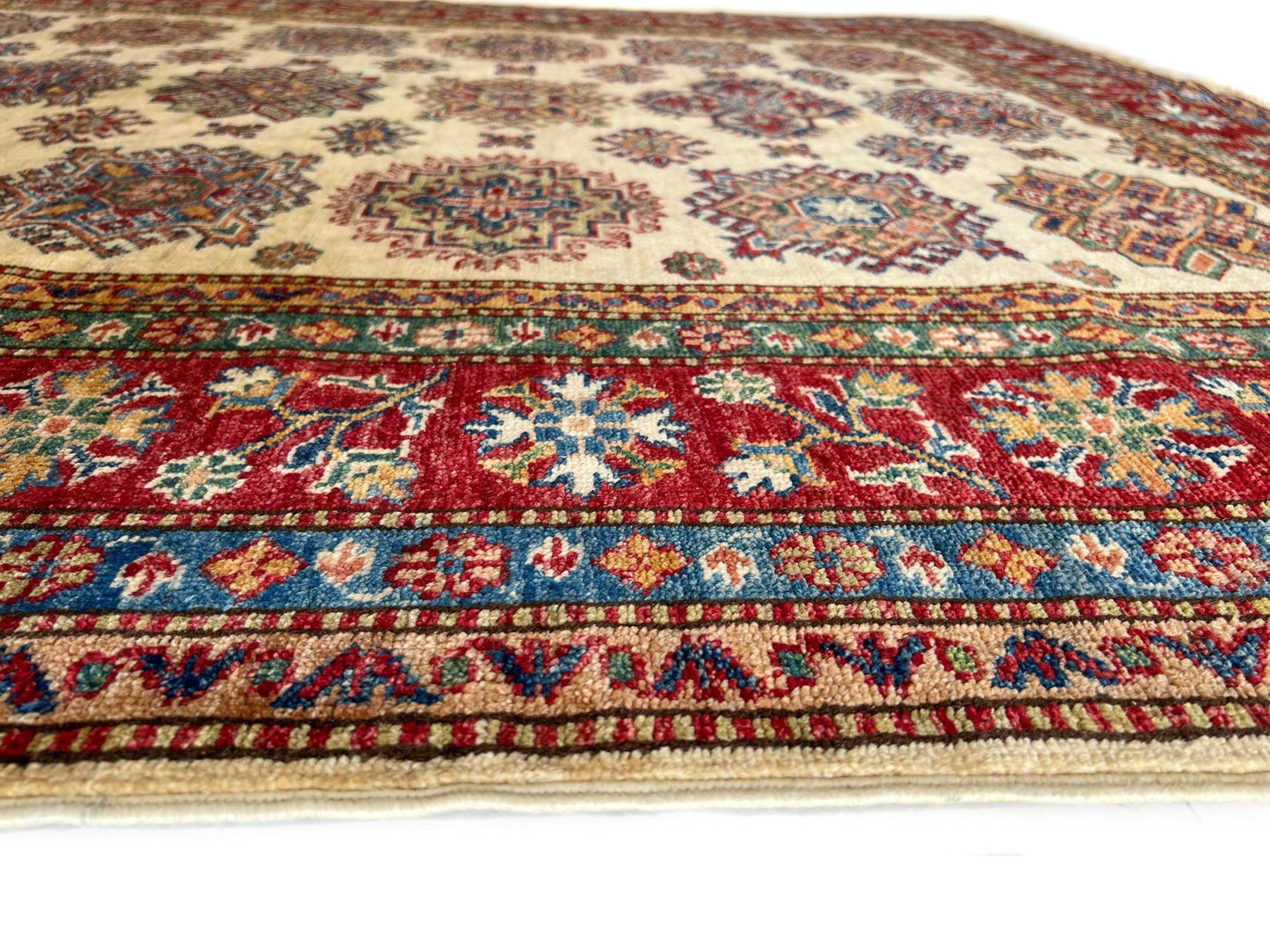 Super Kazak (5'07"x7'09") ivory/red-3