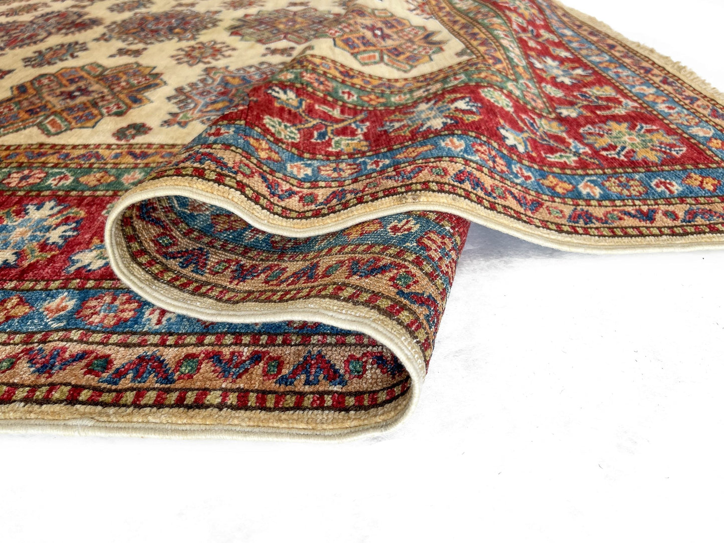 Super Kazak (5'07"x7'09") ivory/red-4