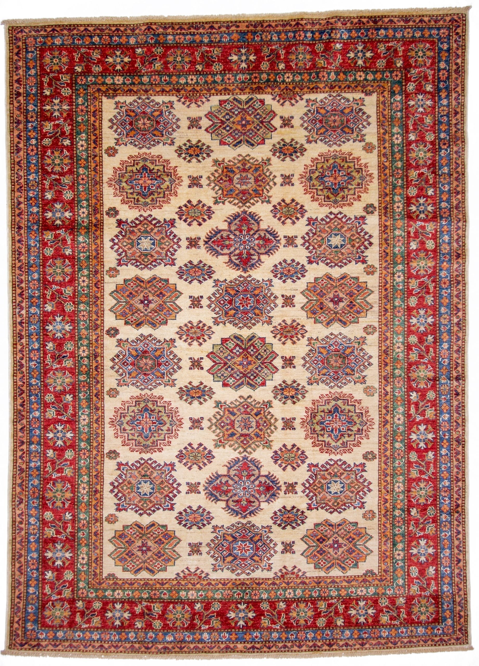 Super Kazak (5'07"x7'09") ivory/red-0