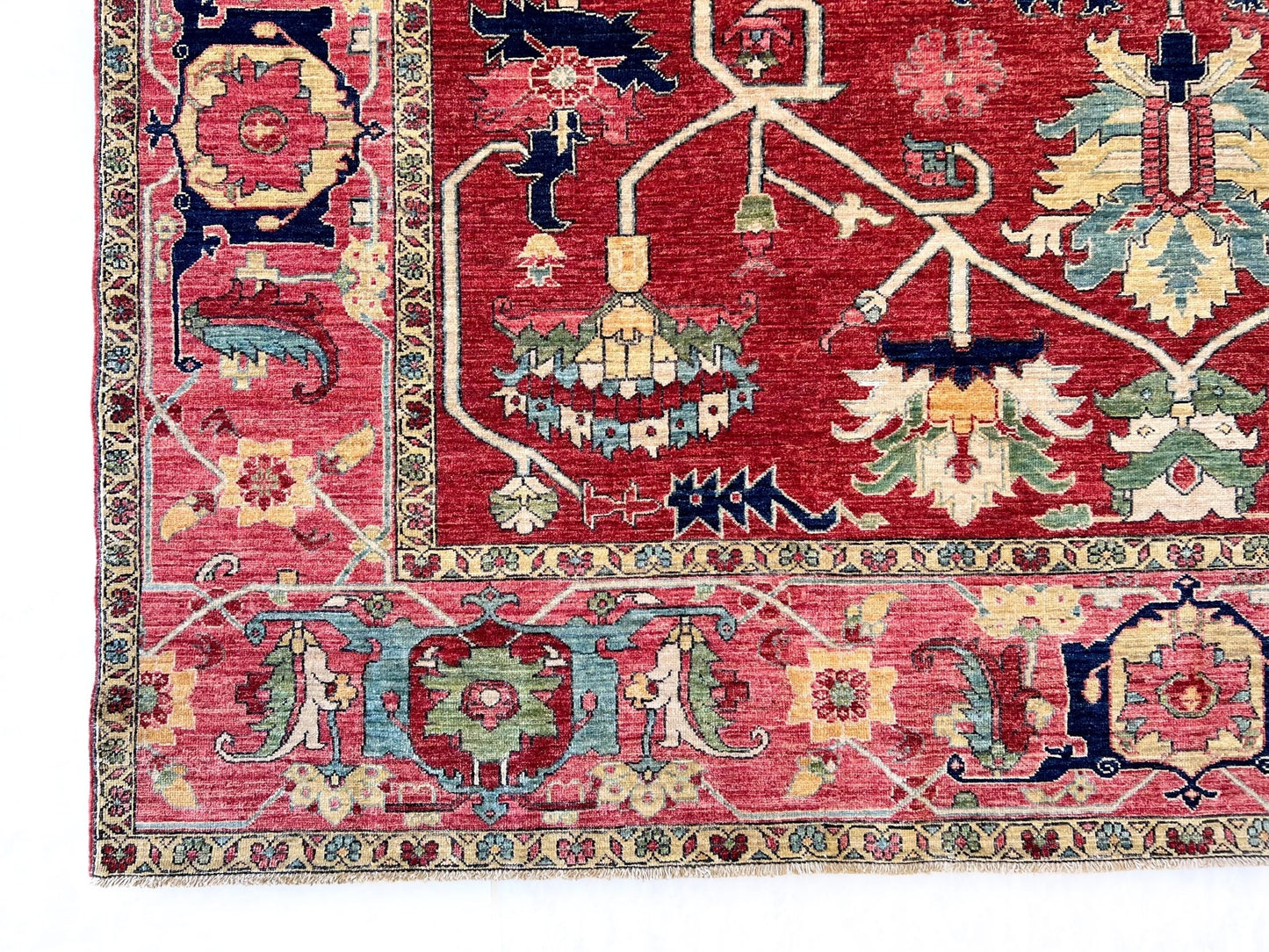 Afghan Heriz (9'01"x12'09") red/rose-1