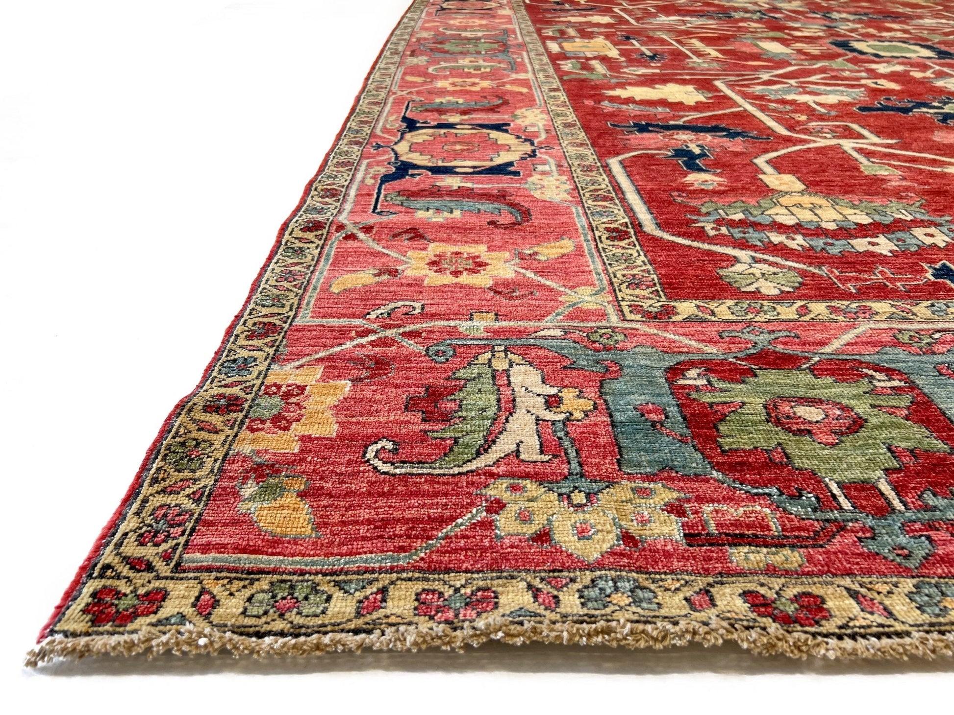 Afghan Heriz (9'01"x12'09") red/rose-2