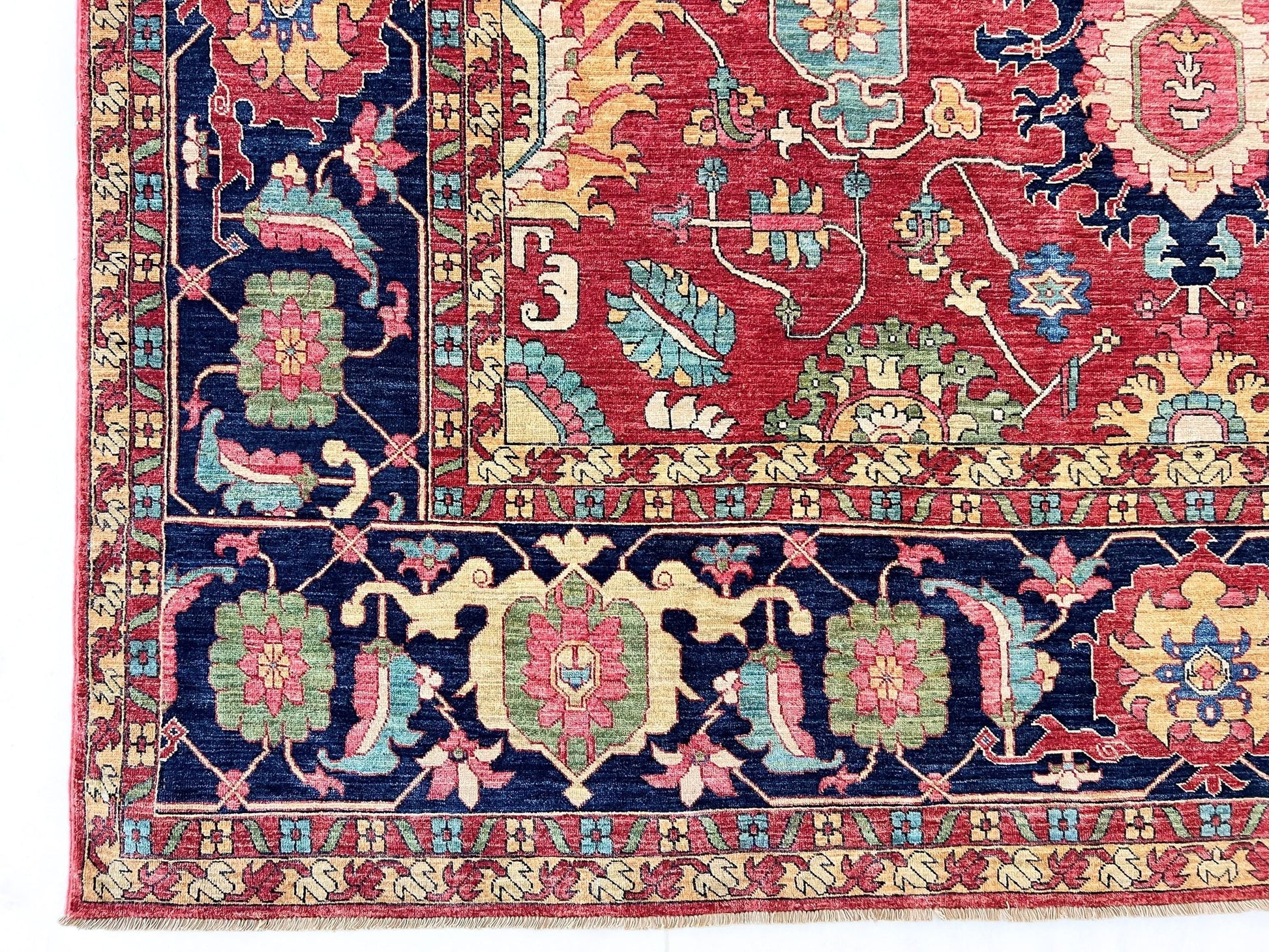 Afghan Serapi (8'09"x12'07") red/blue-1
