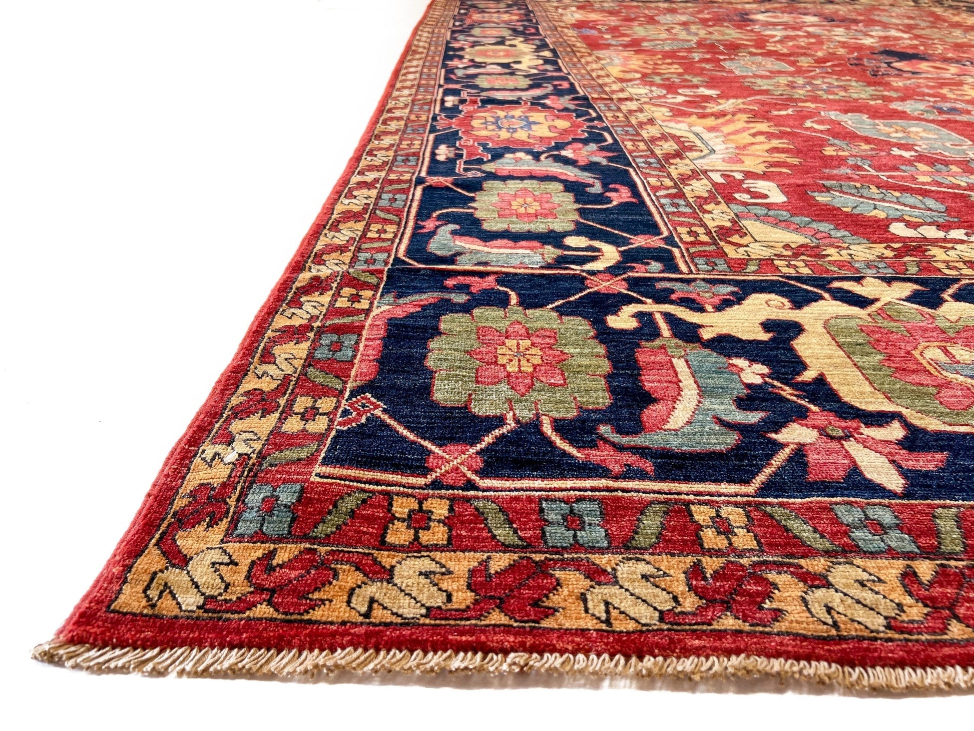 Afghan Serapi (8'09"x12'07") red/blue-2