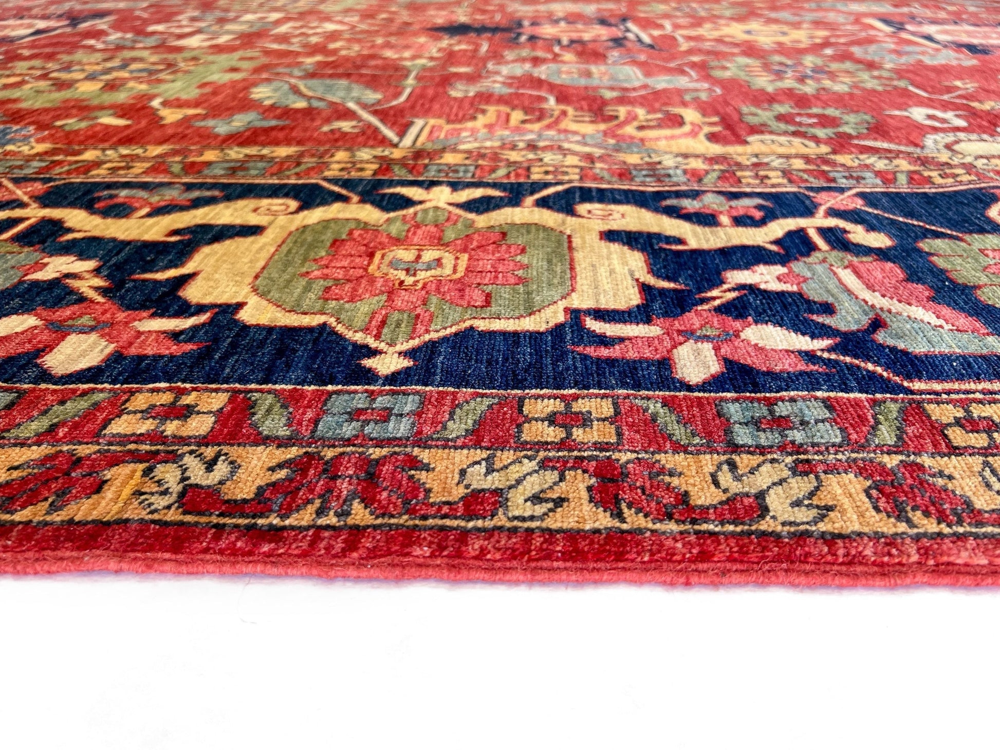 Afghan Serapi (8'09"x12'07") red/blue-3