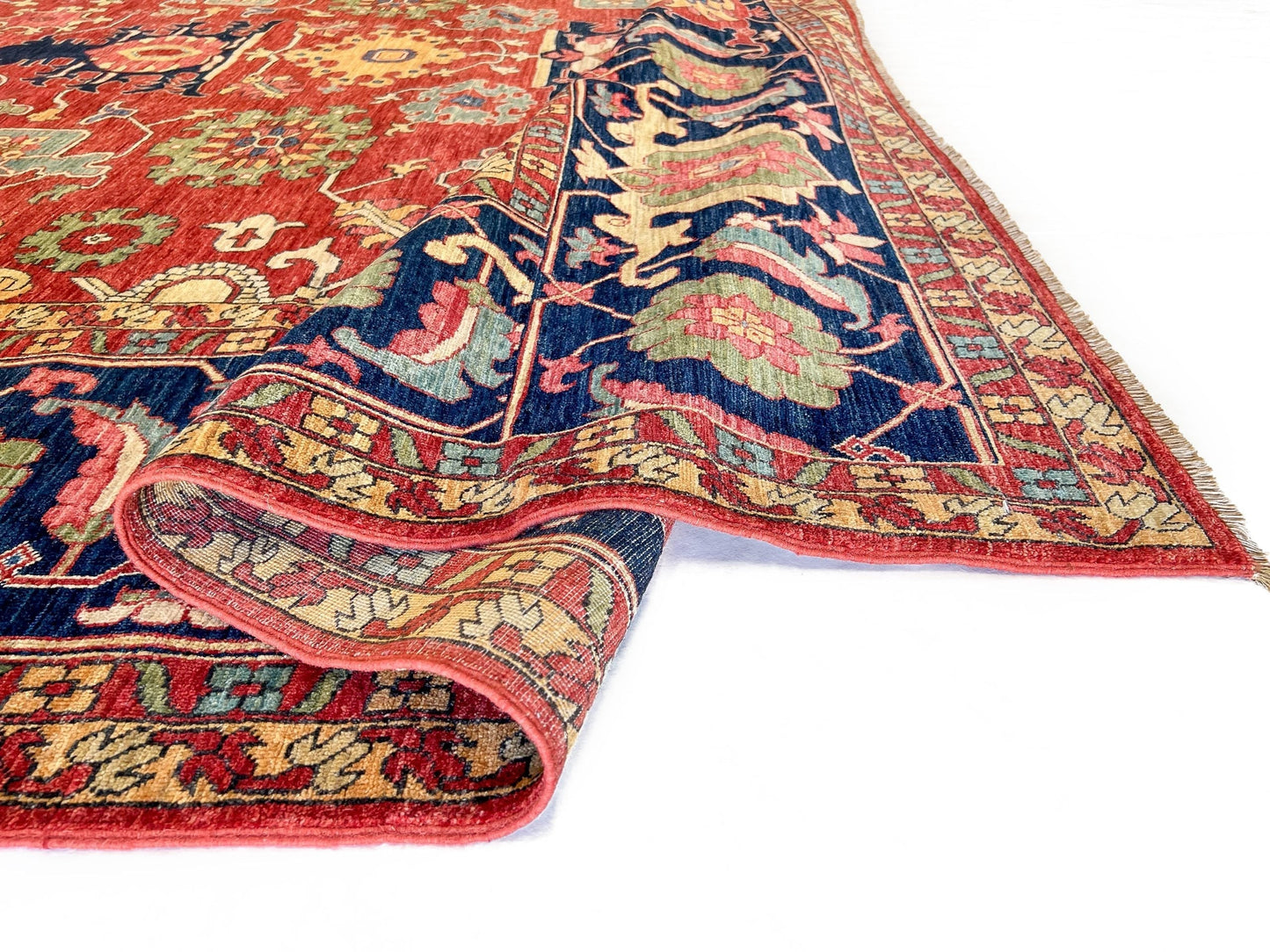 Afghan Serapi (8'09"x12'07") red/blue-4