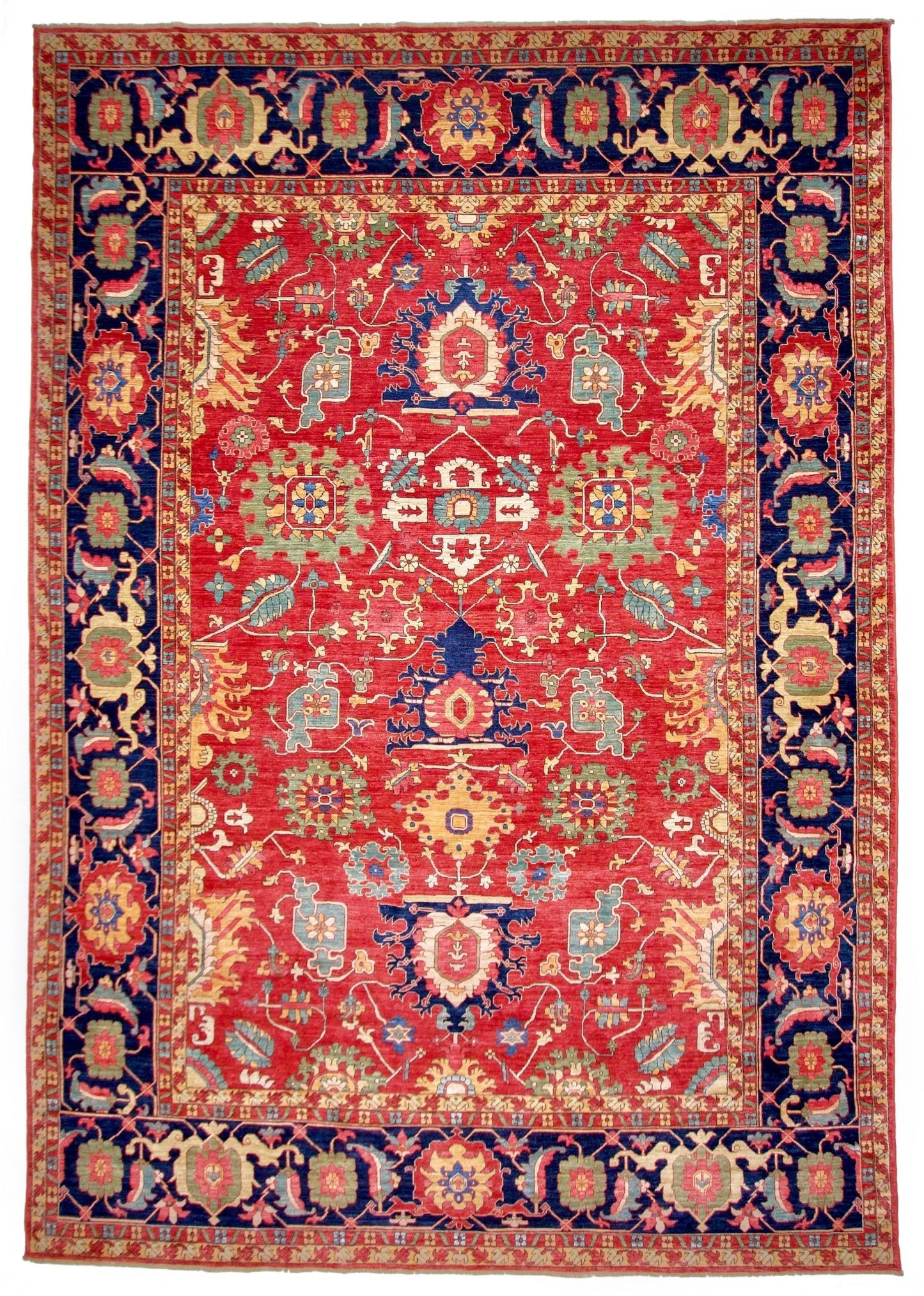 Afghan Serapi (8'09"x12'07") red/blue-0