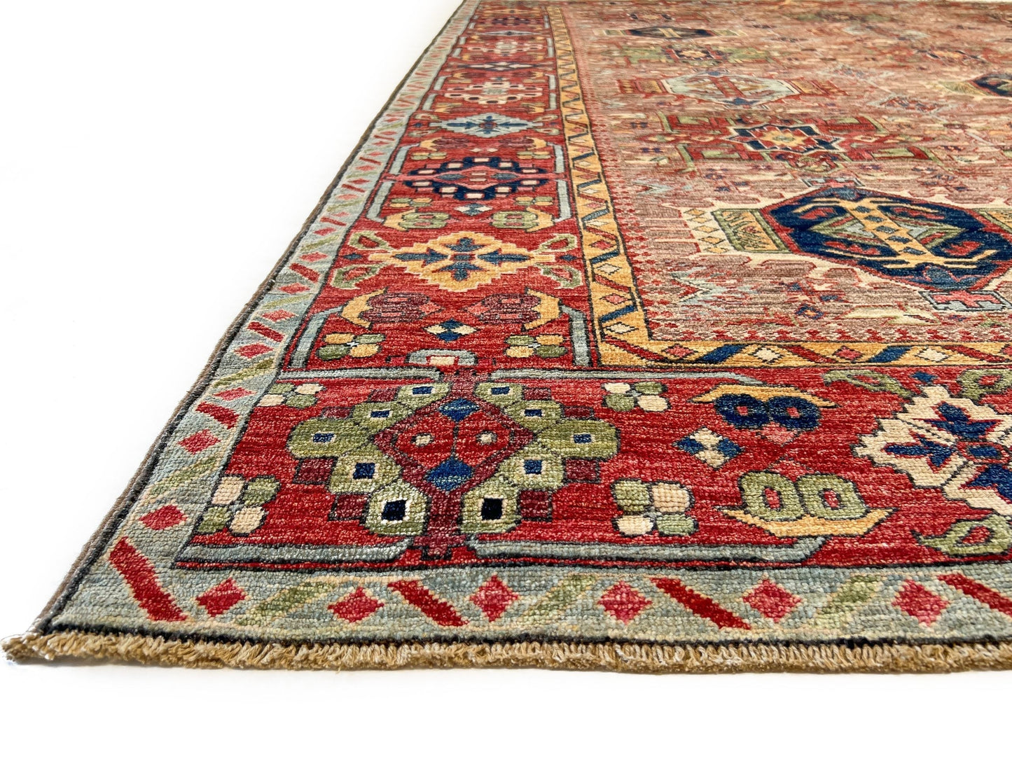 Afghan Karajeh (7'11"x9'08") brown/red-2