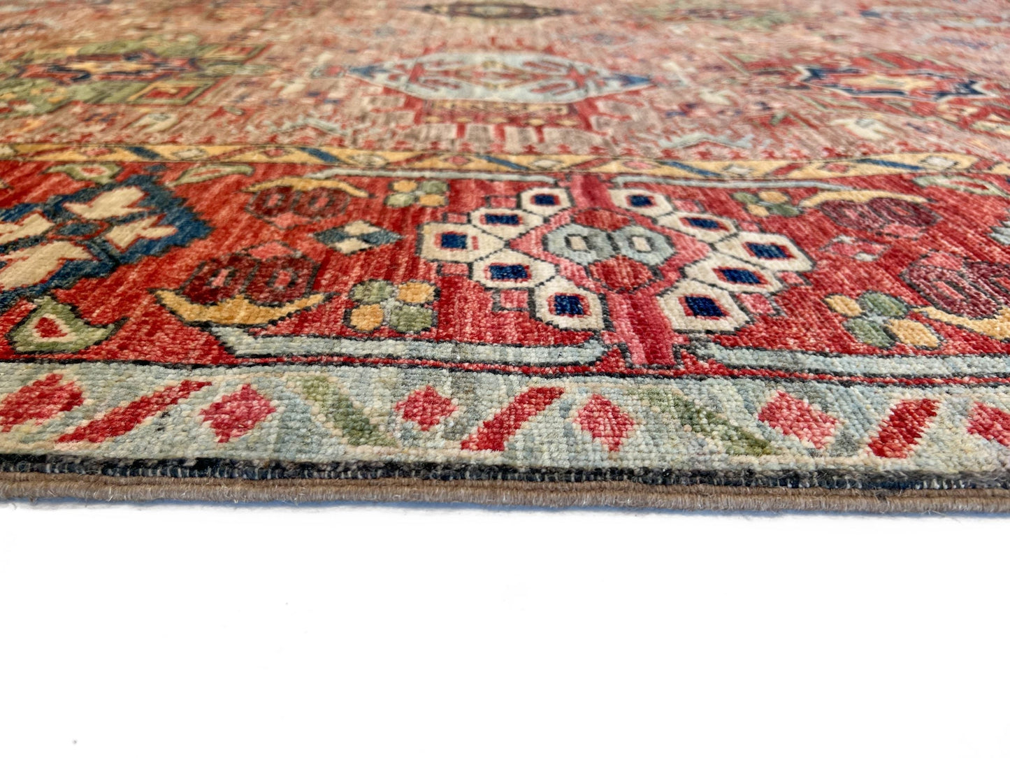 Afghan Karajeh (7'11"x9'08") brown/red-3
