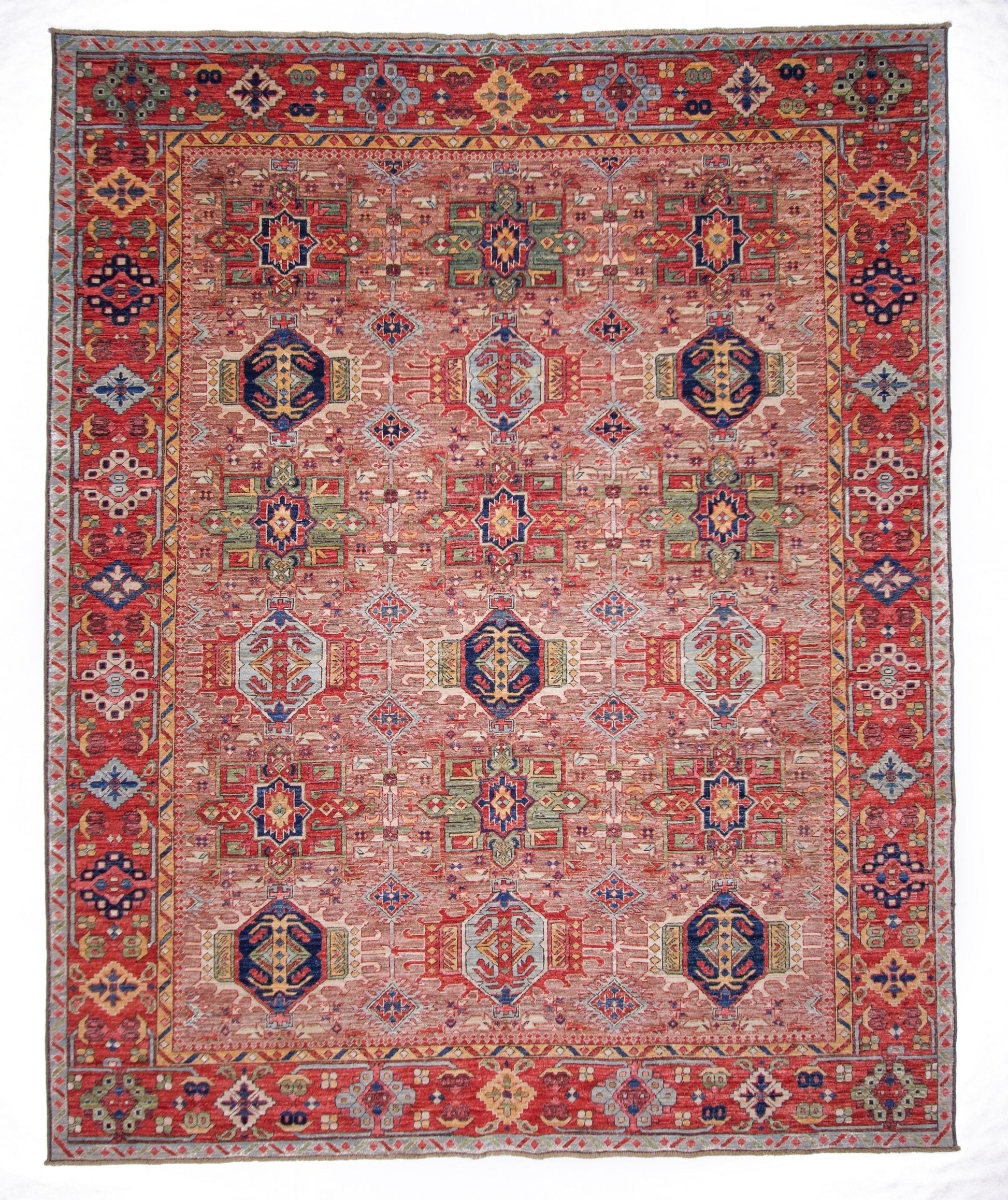 Afghan Karajeh (7'11"x9'08") brown/red-0