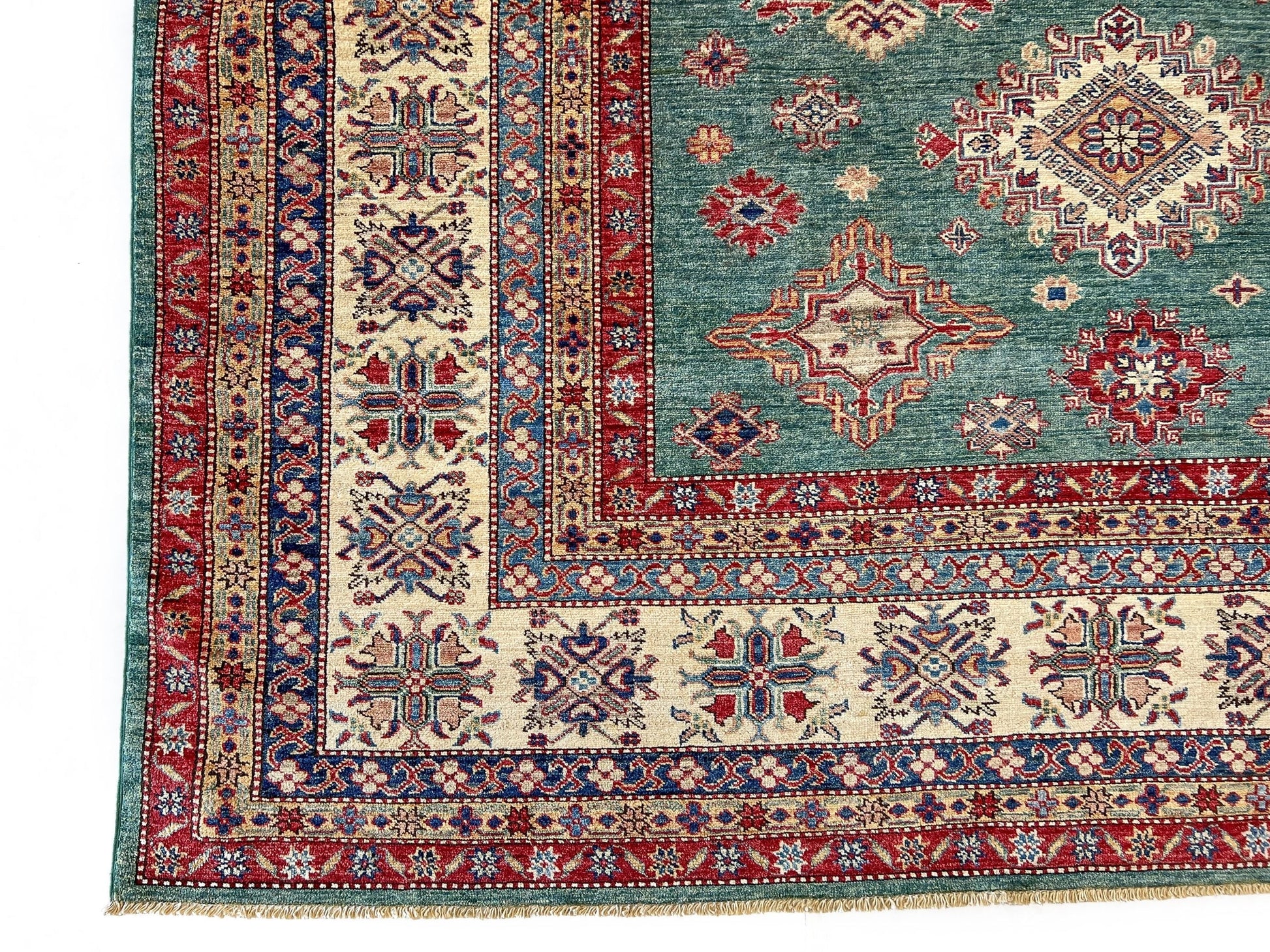 Super Kazak (10x13) green/ivory-1