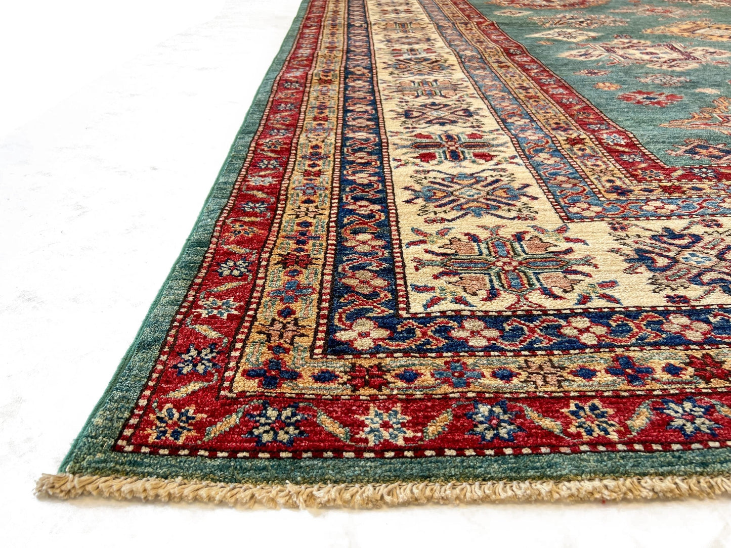 Super Kazak (10x13) green/ivory-2