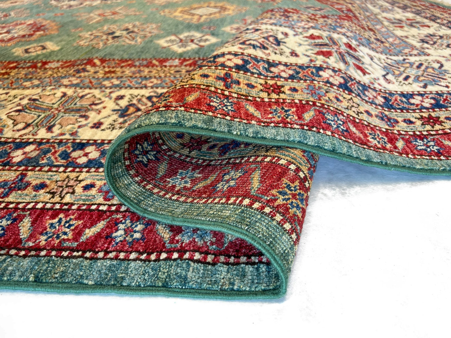 Super Kazak (10x13) green/ivory-4