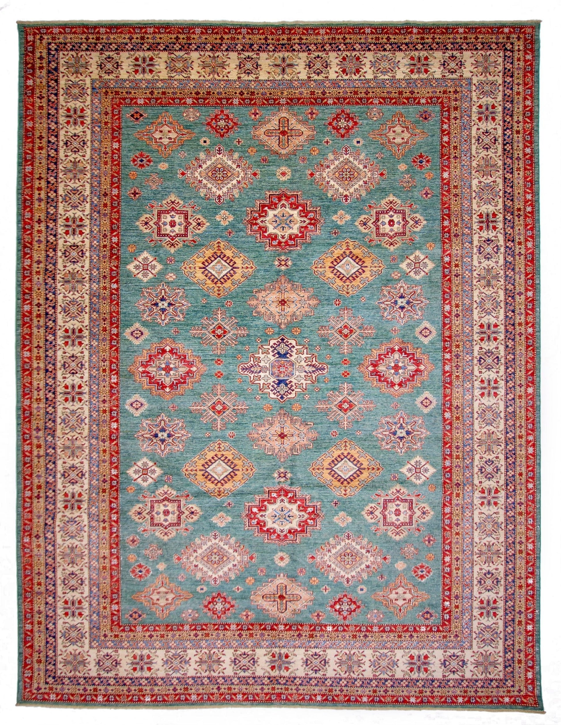 Super Kazak (10x13) green/ivory-0