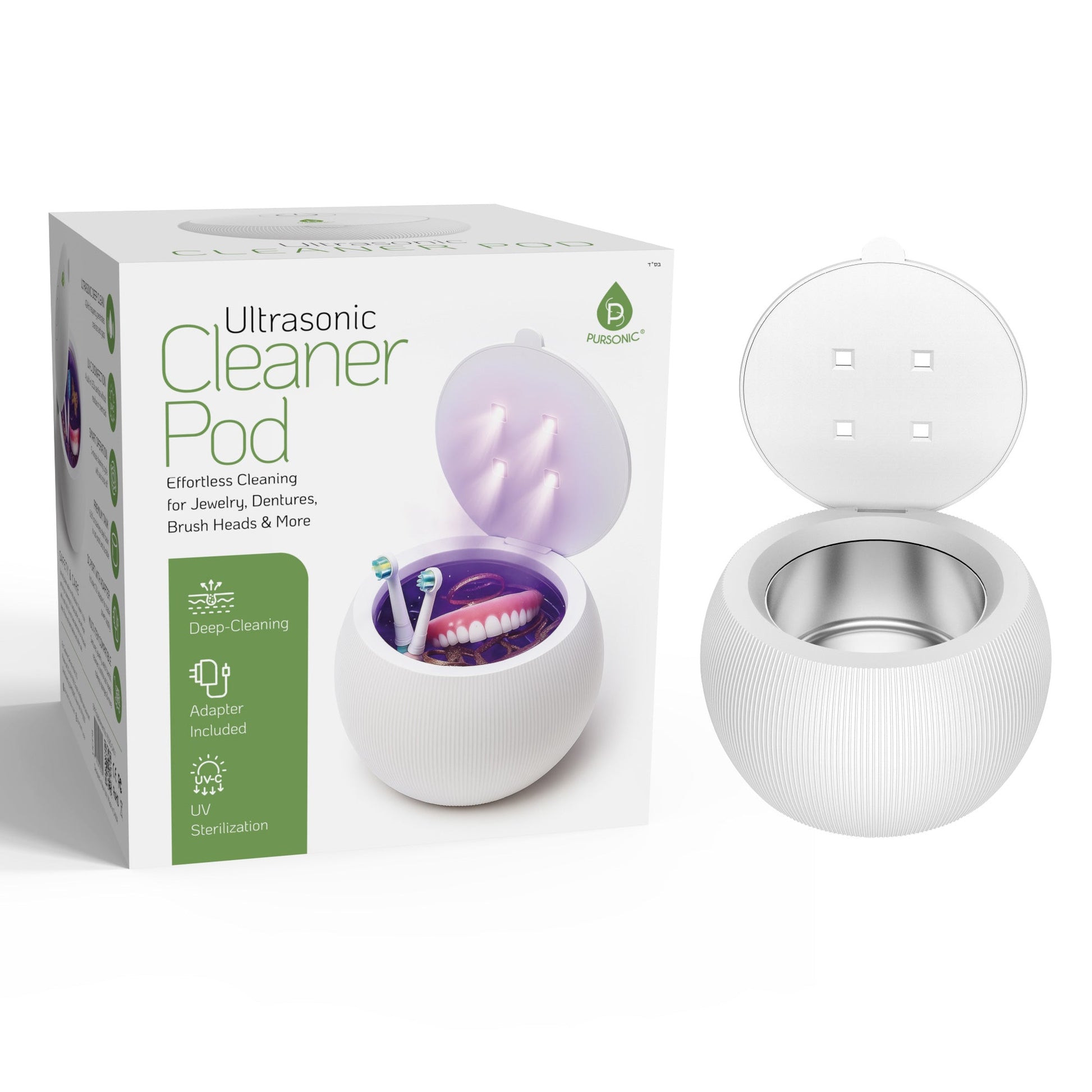 Pursonic Ultrasonic Cleaner Pod – Deep Cleaning and UV Sterilization in One Compact Device-0