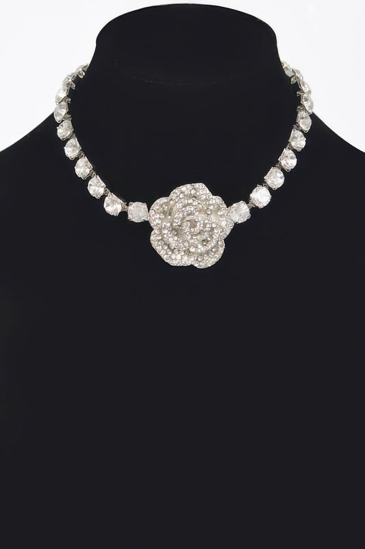 UES Rhinestone Flower Choker Blooming Elegance: NYFW BYMANYC ® New York-0