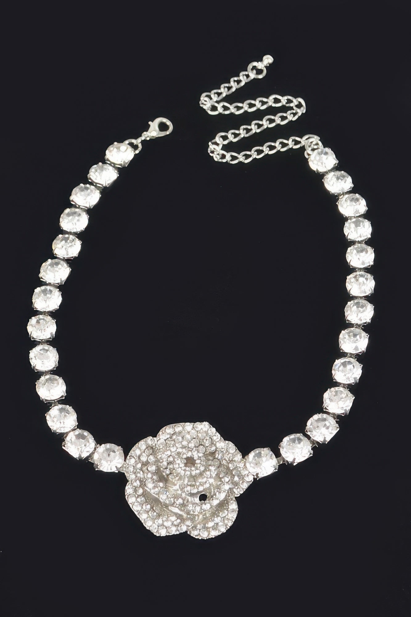 UES Rhinestone Flower Choker Blooming Elegance: NYFW BYMANYC ® New York-2