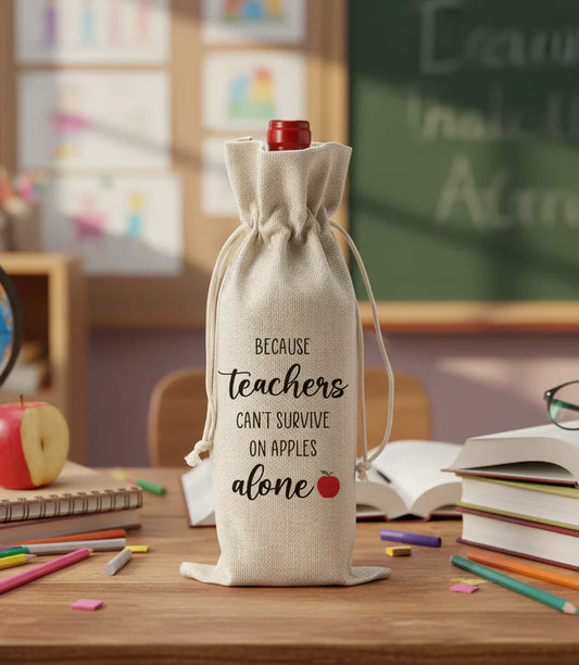 FBCCZEY Funny Teacher Gifts for Women Wine Bag Valentines Day Teacher Gifts Wine Bag Teacher Retirement Appreciation Birthday Gifts Wine Bottles Gifts Wine Bag for Teacher
