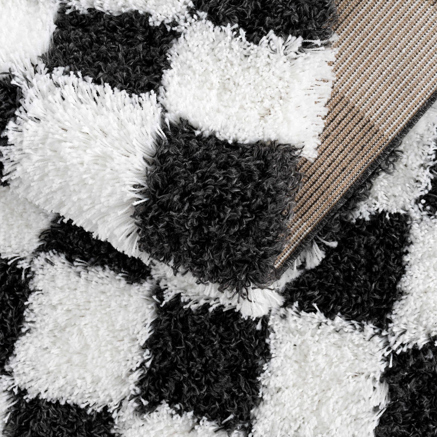 Atira Black & White Checkered Area Rug-5