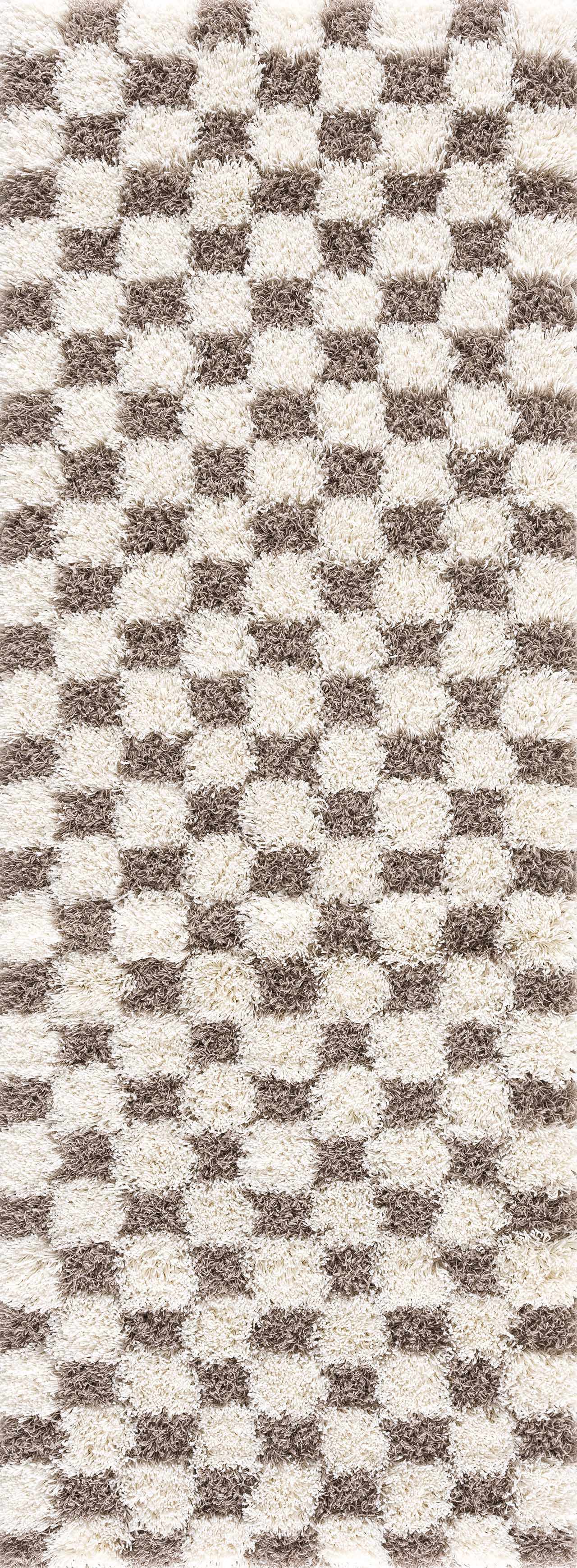 Atira Brown Checkered Area Rug-4