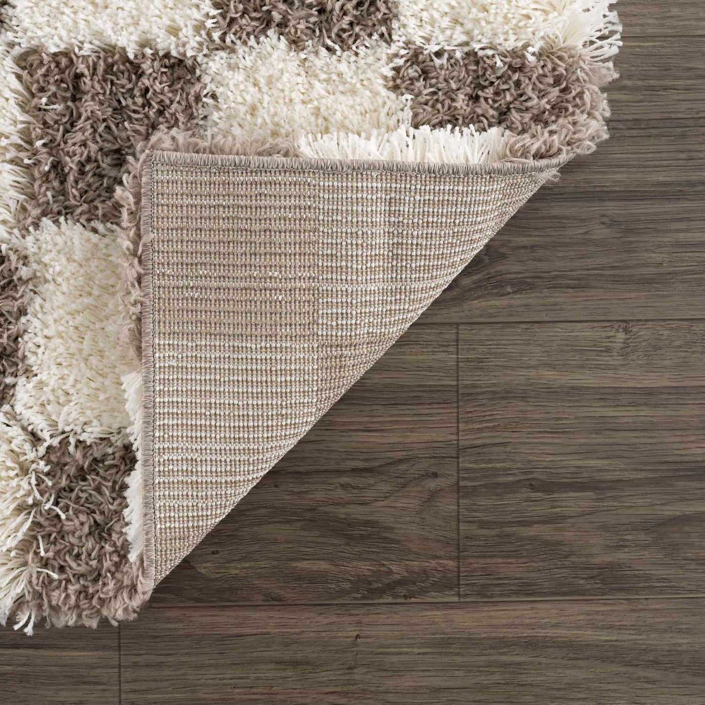 Atira Brown Checkered Area Rug-6