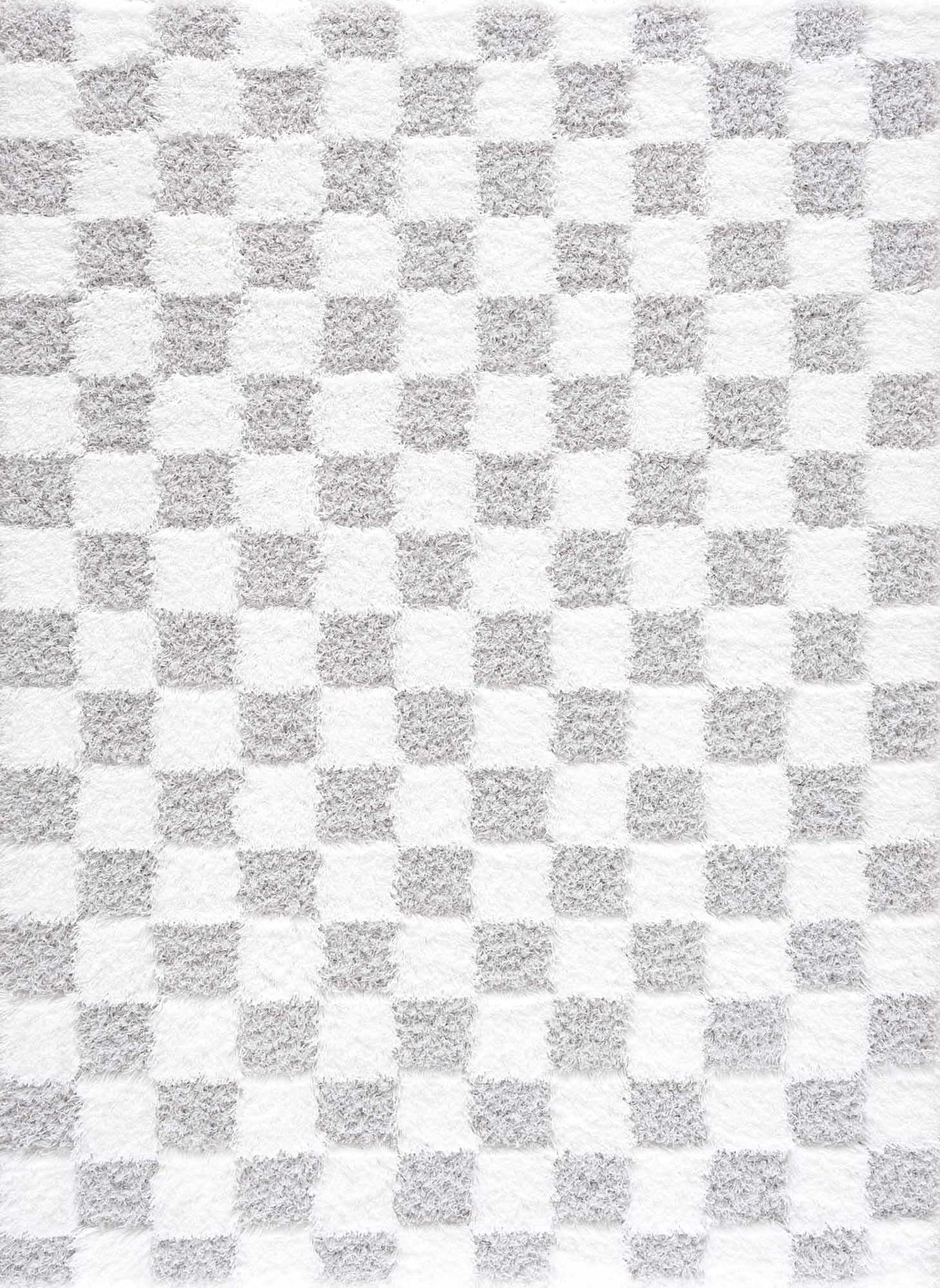 Atira Gray Checkered Area Rug-2