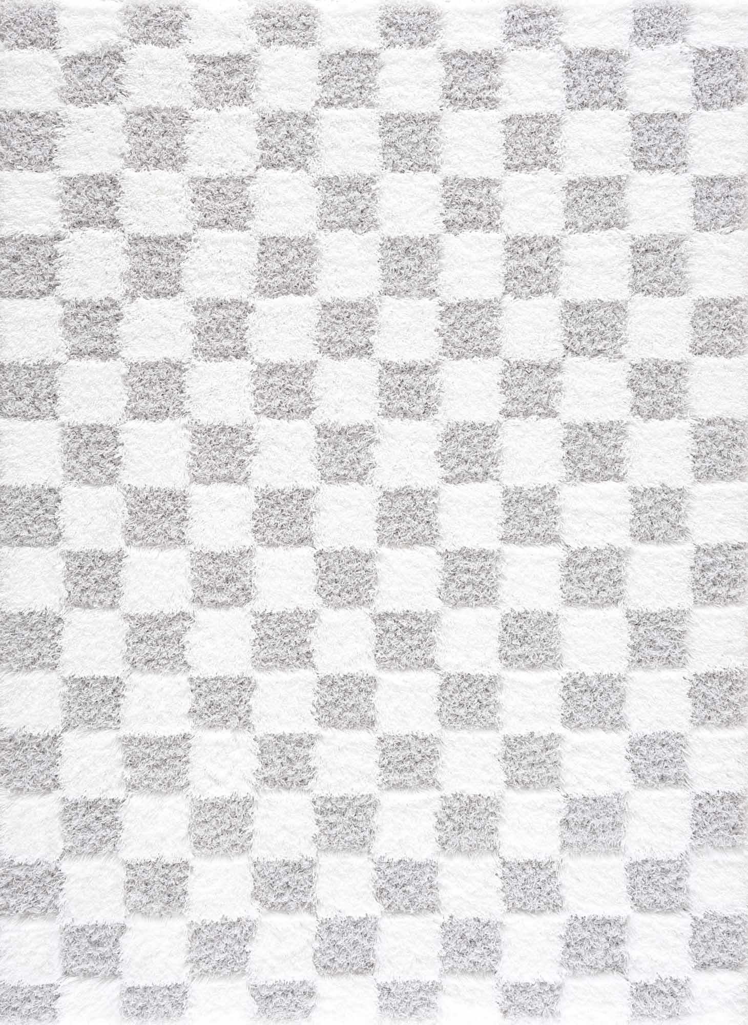 Atira Gray Checkered Area Rug-2