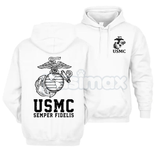 USMC Semper Fidelis Marine Corps Hoodie – Iconic Motto Pullover, Veteran & Active Duty Military Apparel, Unisex